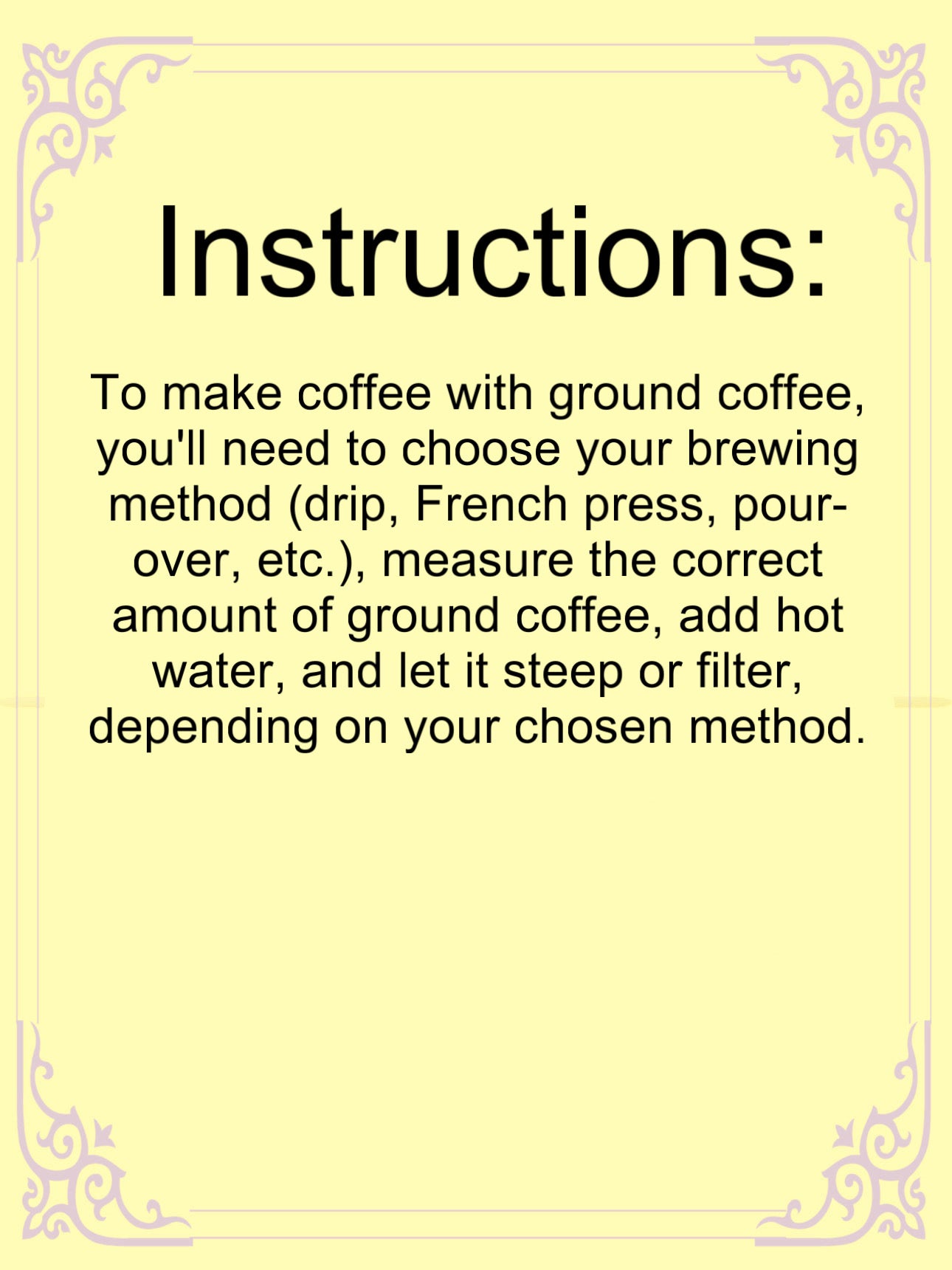 Ground Green Coffee, Hot or Iced.(Makes 50 cups)