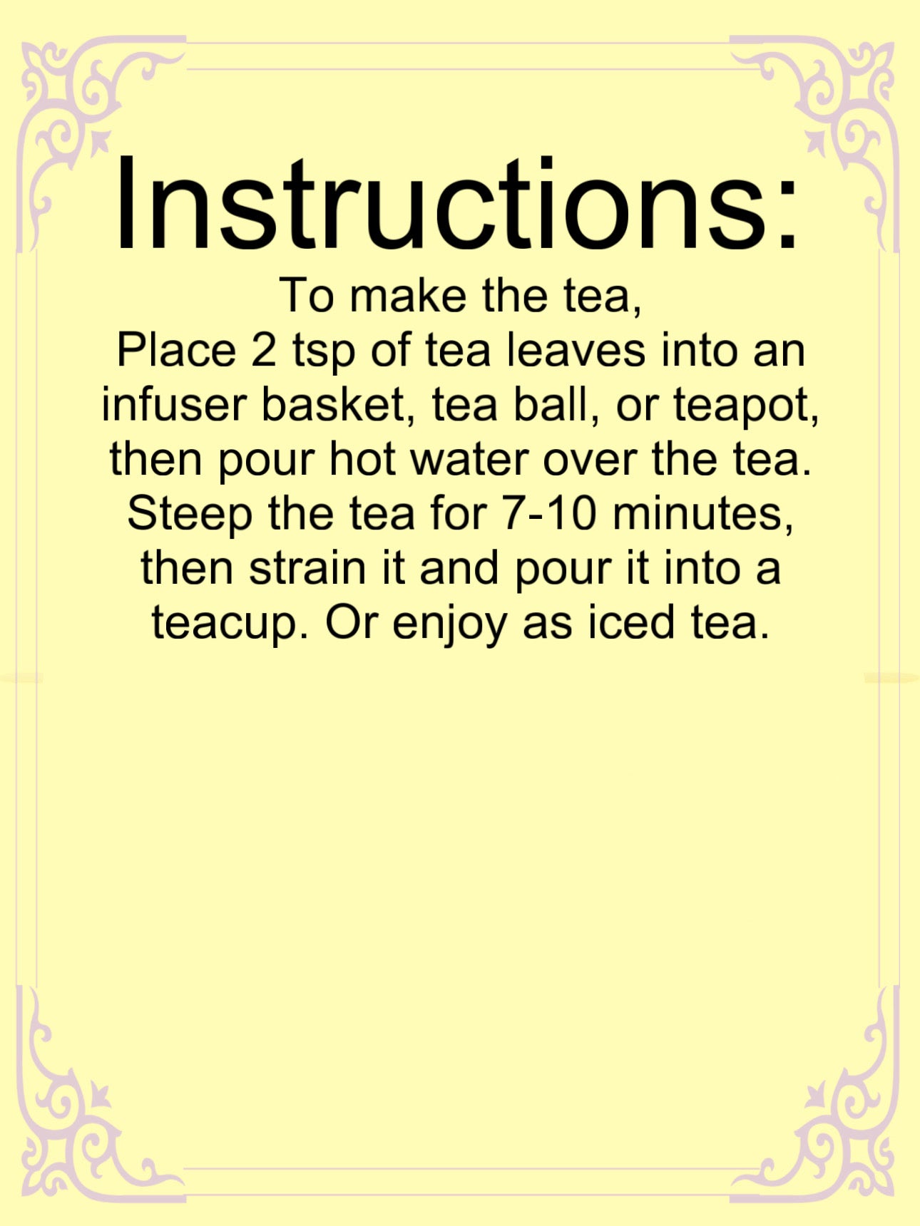 Green Tea, Hot or Iced.(Makes 50 cups)